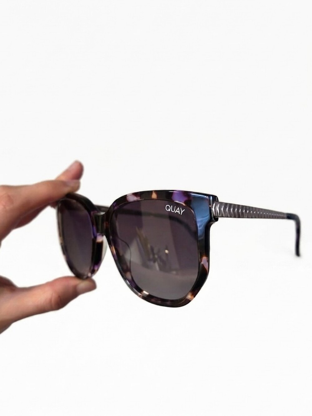Quay Australia Coffee Run Polarized Tortoise Frame Smoke Lens Sunglasses
